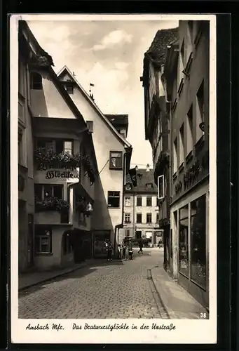 AK Ansbach / Mfr., Gasthaus Bratwurstglöcklein in der Uzstrasse