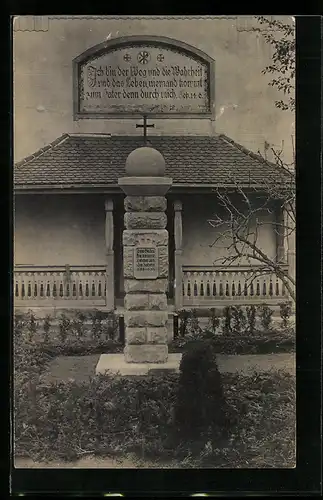 Foto-AK Holzbronn, Kriegerdenkmal für die Helden des ersten Weltkriegs