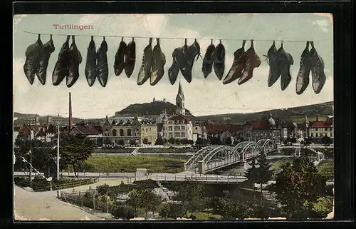 AK Tuttlingen, Ortspartie mit hängenden Schuhen