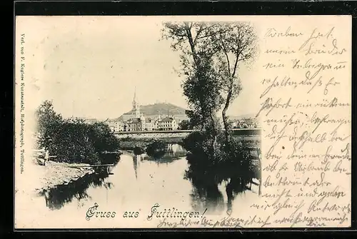 AK Tuttlingen, Panorama mit Wasserpartie