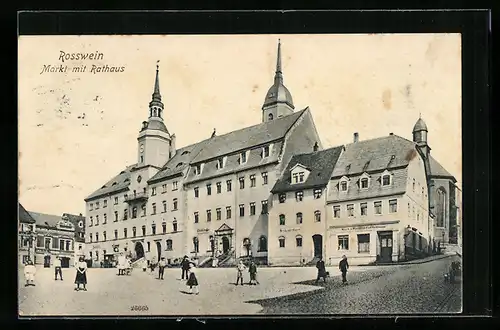AK Rosswein, Markt mit Rathaus