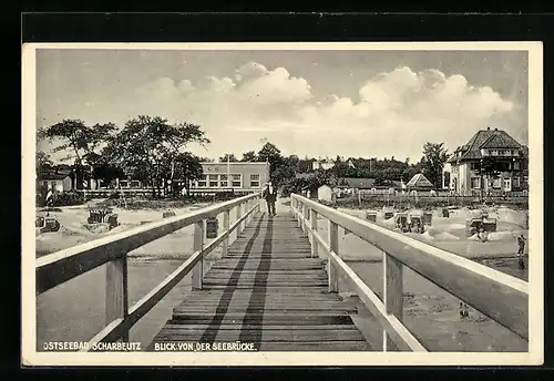 AK Scharbeutz / Ostseebad, Blick von der Seebrücke zum Strand