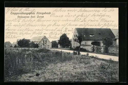AK Königsbrück, Truppenübungsplatz, Verlassenes Dorf Zietsch