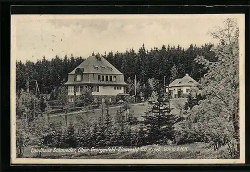 AK Ober-Georgenfeld-Zinnwald / Osterzgeb., Landhaus Schmieder