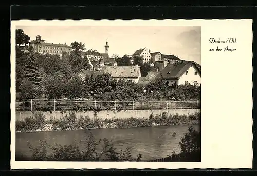 AK Dachau / Obb., Ortspartie an der Amper