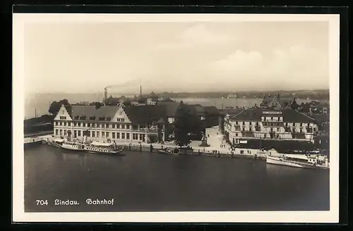 AK Lindau i. B., Blick auf den Bahnhof