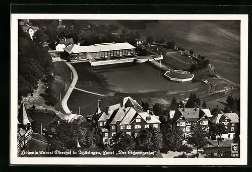 AK Oberhof im Thür. Wald, Fliegeraufnahme mit dem Hotel Der Schweizerhof