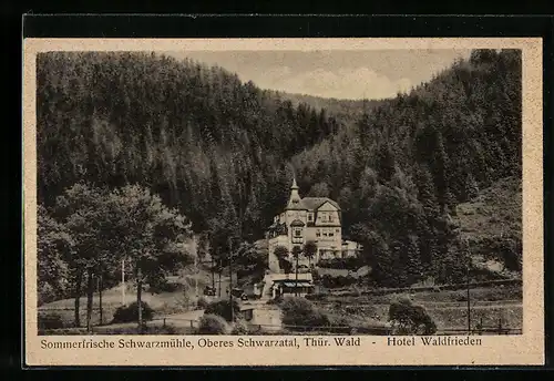 AK Meuselbach-Schwarzmühle / Thür. Wald, Hotel Waldfrieden