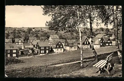 AK Geraberg, Blick vom Birkenwäldchen nach der Schillerstrasse