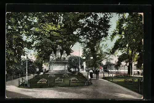 AK Bad Kissingen, Quellengruppe am südl. Ende des Kurparks