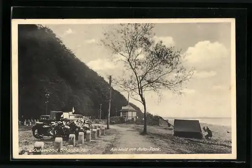 AK Scharbeutz / Ostseebad, am Wald mit Auto-Park