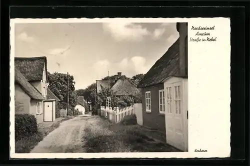 AK Nebel / Amrum, Ortspartie mit alten Wohnhäusern
