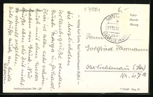 AK Güntersberge / Harz, Ortsansicht mit Wohnhäusern