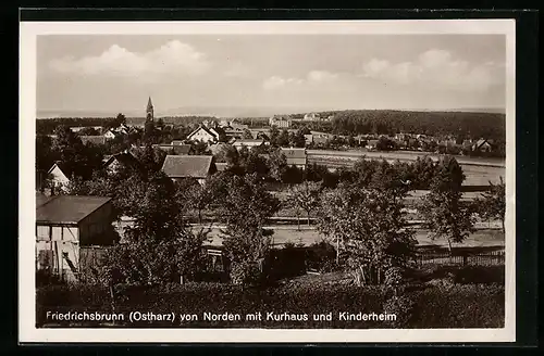 AK Friedrichsbrunn / Ostharz, Blick von Norden auf Kurhaus und Kinderheim