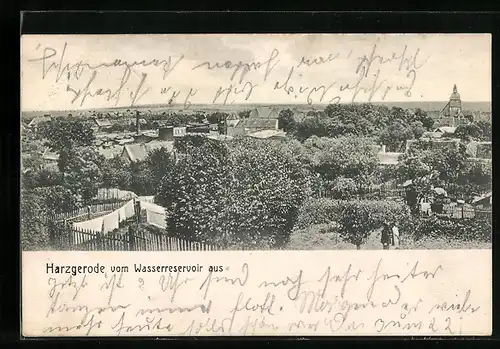 AK Harzgerode, Ortsansicht vom Wasserreservoir aus