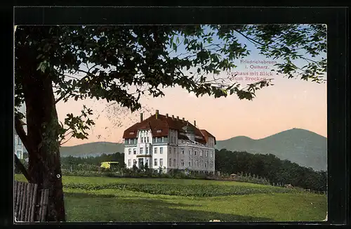 AK Friedrichsbrunn /Ostharz, Kurhaus mit Brocken