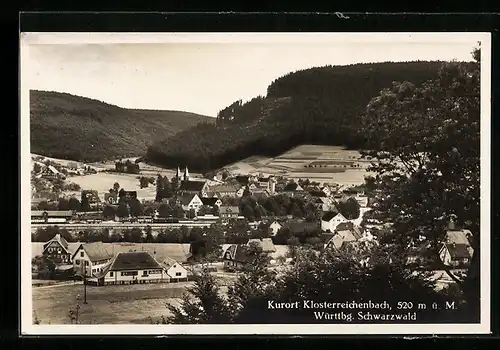 AK Klosterreichenbach, Ortsansicht mit Bahnhof