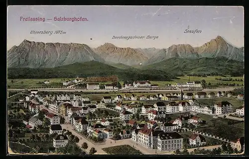 AK Freilassing-Salzburghofen, Ortsansicht mit Bahnhof