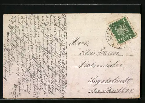 AK Freilassing-Salzburghofen, Ortsansicht mit Bahnhof