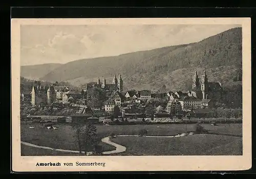 AK Amorbach, Ortsansicht vom Sommerberg