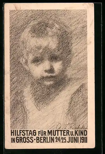 Künstler-AK Berlin, Hilfstag für Mutter und Kind 1911