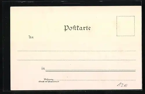 Lithographie München, Partie beim Maximiliansplatz mit Springbrunnen