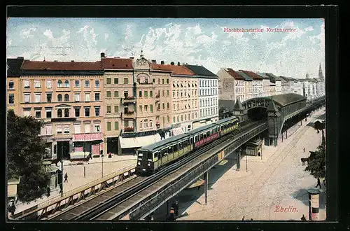 AK Berlin-Kreuzberg, Hochbahnstation Kottbusertor, U-Bahn-Station