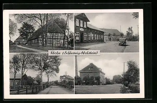 AK Hohn /Holstein, Fachwerkhäuser, Strassenpartie, Gasthof