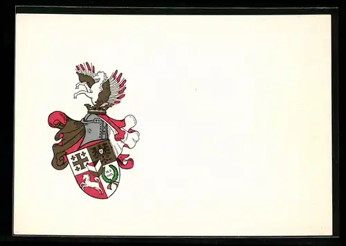 AK Studentenwappen der Münstersche Wingolf, Münster, Studtstrasse 31