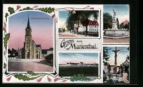 AK Marienthal, Wallfahrtskirche und St. Michaelsbrunnen