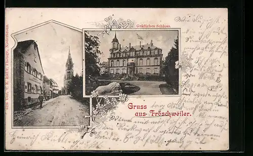 AK Fröschweiler, Gräfliches Schloss, Strassenpartie mit Gasthaus