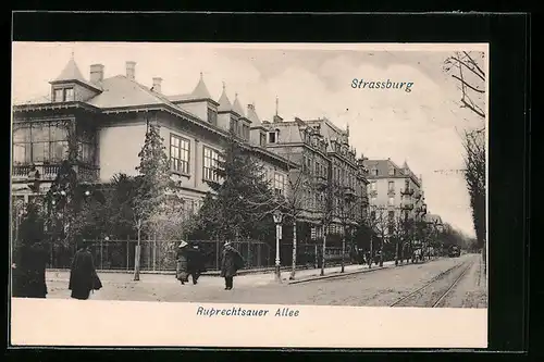 AK Strassburg, Partie in der Ruprechtsauer Allee