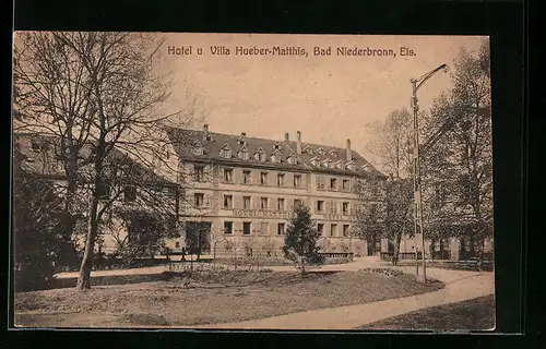 AK Bad Niederbronn, Hotel und Villa Hueber Matthis