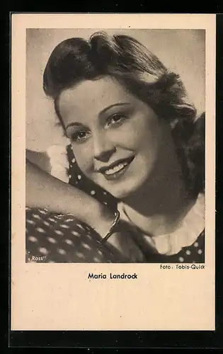AK Schauspielerin Maria Landrock mit toller Frisur zur Seite lächelnd