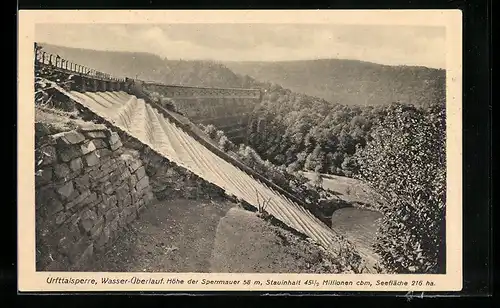 AK Gemünd /Eifel, Urfttalsperre, Wasser-Überlauf
