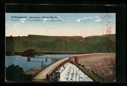 AK Gemünd /Eifel, Urfttalsperre, Sperrmauer, Wasser-Überlauf