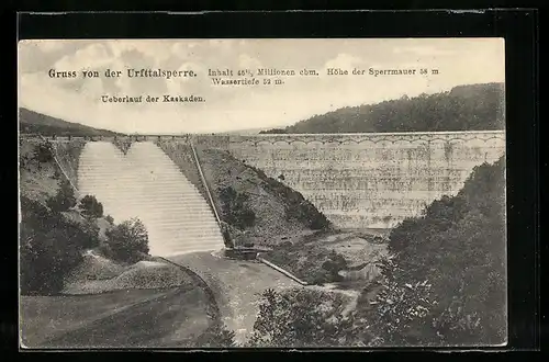 AK Gemünd /Eifel, Urfttalsperre, Ueberlauf der Kaskaden