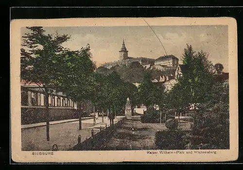 AK Siegburg, Kaiser Wilhelm-Platz und Michaelsberg