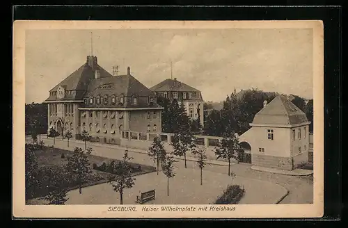 AK Siegburg, Kaiser Wilhelmplatz mit Kreishaus