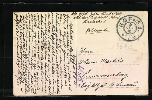 AK Hof i. B., Partie am Theresienstein