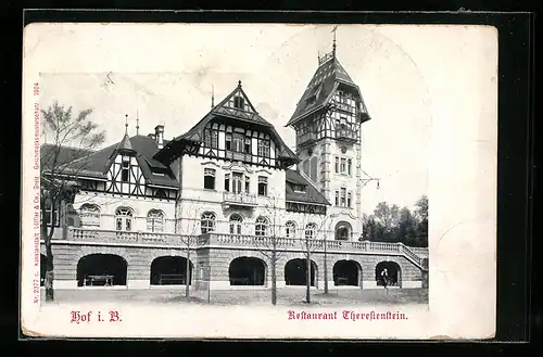 AK Hof i. B., Restaurant Theresienstein