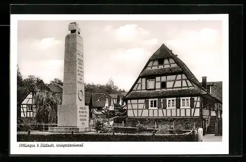 AK Söllingen b. Durlach, Kriegerdenkmal