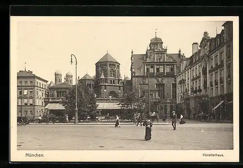 AK München, Künstlerhaus, Motiv mit Synagoge