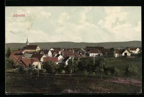 AK Görwihl, Ortsansicht aus der Vogelschau