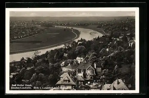 AK Dresden-Loschwitz, Blick vom Luisenhof nach Dresden