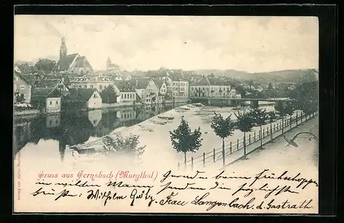 AK Gernsbach / Murgtal, Ortsansicht aus der Vogelschau