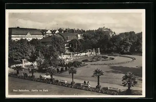 AK Bad Salzuflen, Parkanlage aus der Vogelschau