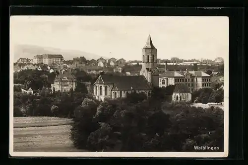 AK Waiblingen, Ortsansicht mit Kirche