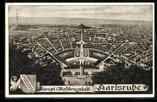 AK Karlsruhe, Totalansicht