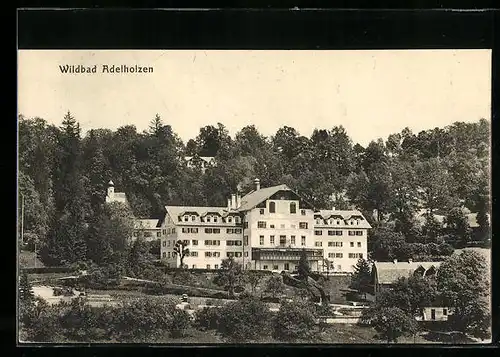 AK Bad Adelholzen, Ortspartie aus der Vogelschau